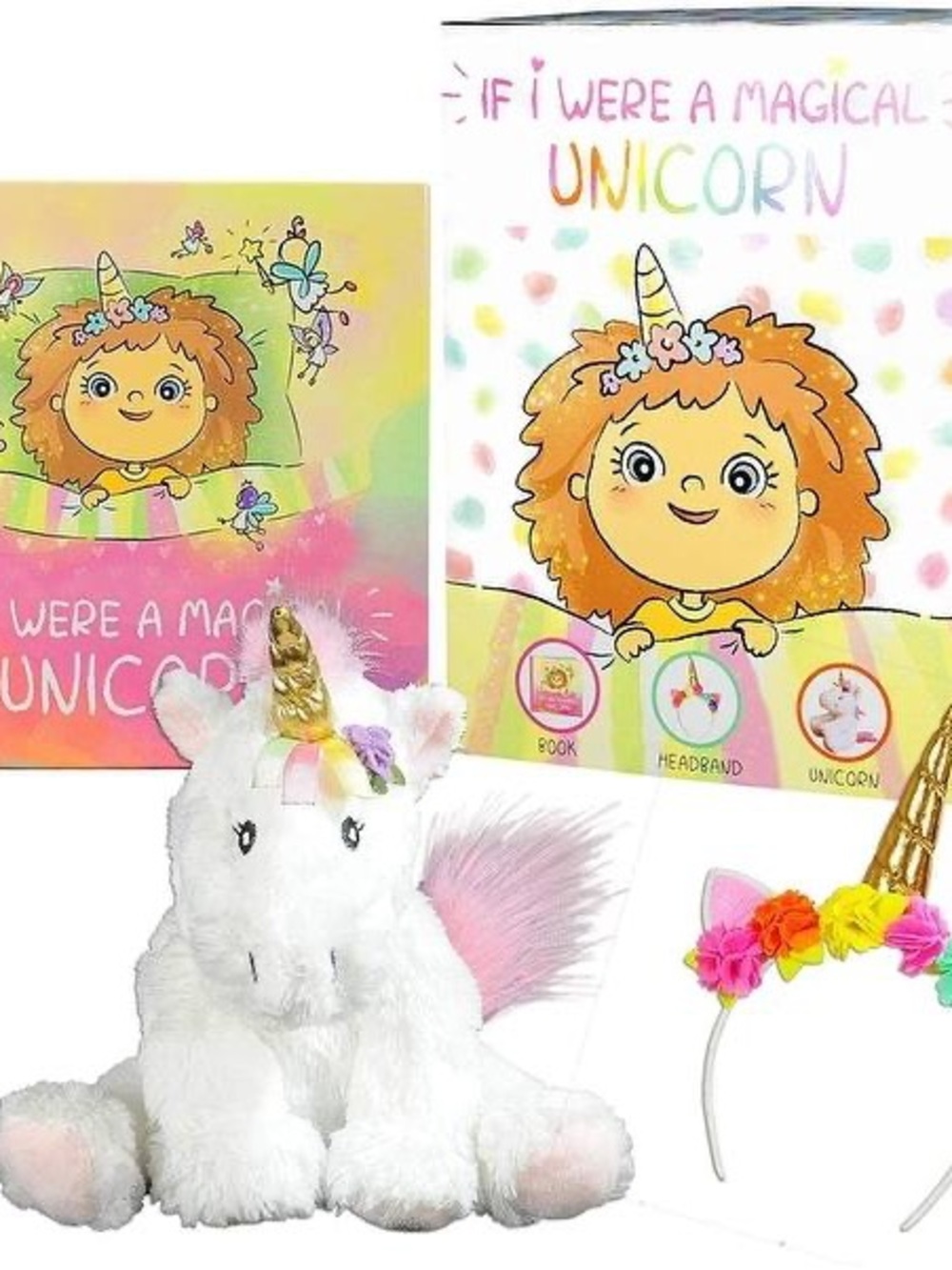 If I Were a Magical Unicorn Plush & Headband Set - White Unicorn Toy